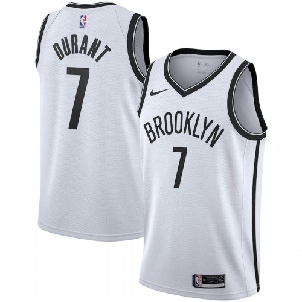 Men's Brooklyn Nets Kevin Durant No.7 White 2020/21 Swingman Jersey - Association Edition-Pro Kit Vault | Brand New 26/27 Sports Jerseys